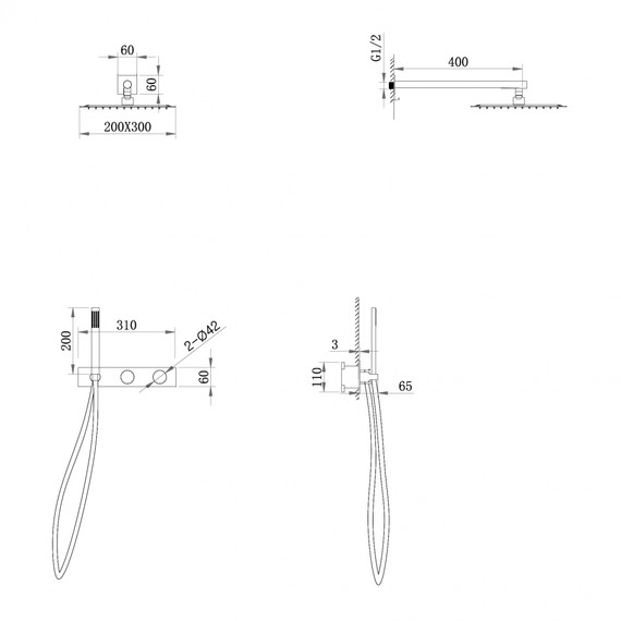 Душевая система для душа Abber Rund AF8718NG (со скрытой частью) никель фото 3