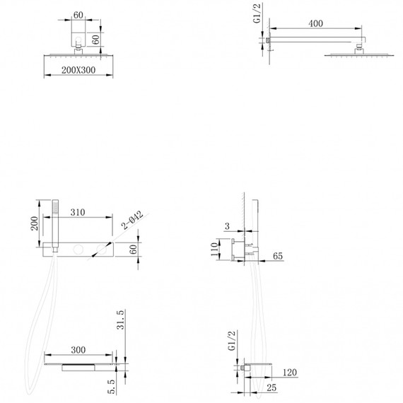 Душевая система для ванны с термостатом Abber Rund AF8750SP (со скрытой частью) сатин фото 4