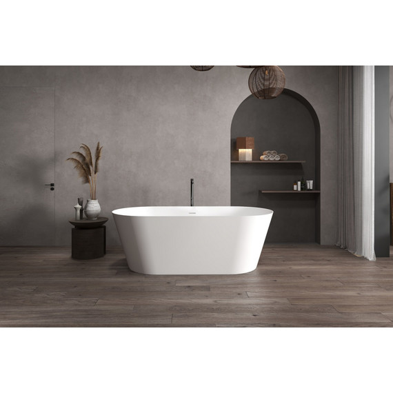 Ванна отдельностоящая Abber Stein 170x80 см AS9605, белый матовый фото 2