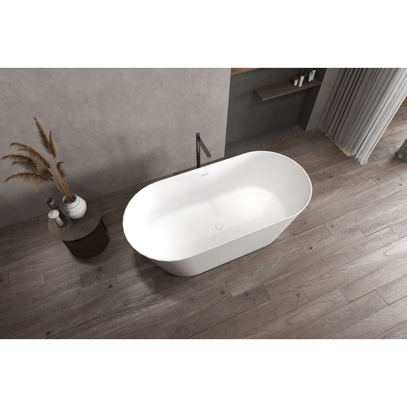 Ванна отдельностоящая Abber Stein 170x80 см AS9605, белый матовый фото 3