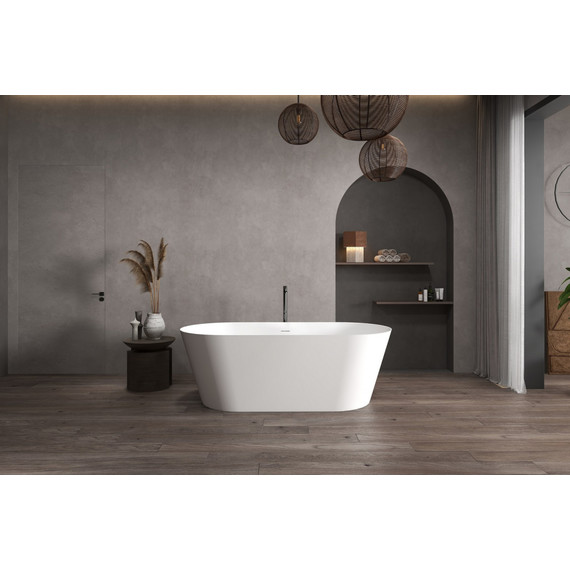 Ванна отдельностоящая Abber Stein 160x70 см AS9626, белый матовый фото 2
