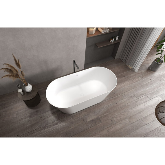 Ванна отдельностоящая Abber Stein 160x70 см AS9626, белый матовый фото 3