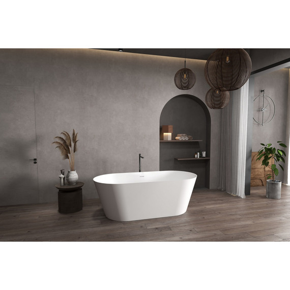 Ванна отдельностоящая Abber Stein 160x70 см AS9626, белый матовый фото 4