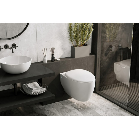 Инсталляция с подвесным унитазом комплект: Abber AC0101P с подвесным импульсным унитазом Bequem AC1107P с крышкой микролифт фото 3