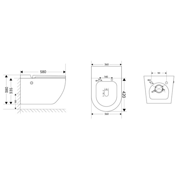 Инсталляция с подвесным унитазом комплект: Abber AC0101P с подвесным импульсным унитазом Bequem AC1108PMB с крышкой микролифт, чёрный матовый фото 6