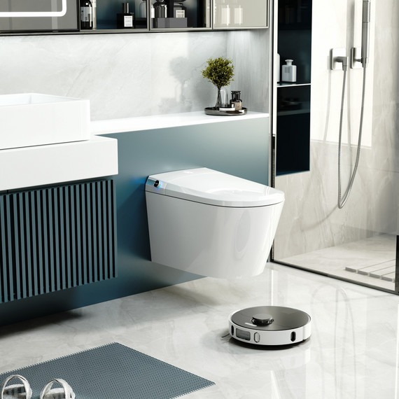 Инсталляция с подвесным унитазом комплект: Abber AC0101P2 с подвесным импульсным унитазом-биде Bequem AC1119S с крышкой микролифт фото 19