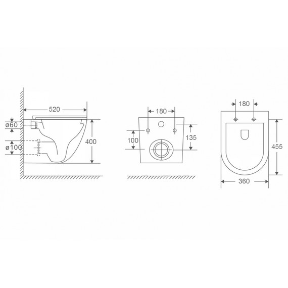 Инсталляция с подвесным унитазом комплект: Abber AC0105 с подвесным унитазом Bequem AC1132TC с крышкой микролифт, кнопка смыва AC0120 хром глянцевый (система смыва Торнадо) фото 8