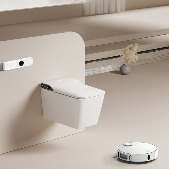 Инсталляция с подвесным унитазом комплект: Abber AC0101P с подвесным импульсным унитазом-биде Rechteck AC1215S с крышкой микролифт фото 4