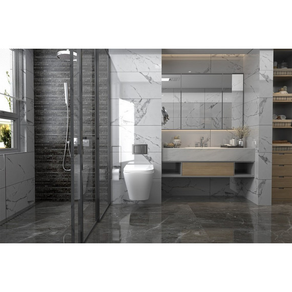 Инсталляция с подвесным унитазом комплект: Abber AC0105 с подвесным унитазом Rechteck AC1201 с крышкой микролифт, кнопка смыва AC0121MW белая матовая фото 4