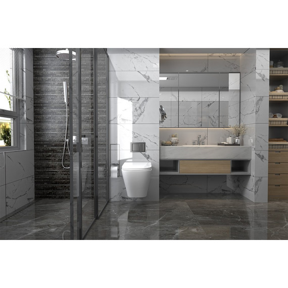 Инсталляция с подвесным унитазом комплект: Abber AC0105 с подвесным унитазом Rechteck AC1201 с крышкой микролифт, кнопка смыва AC0121 хром фото 4