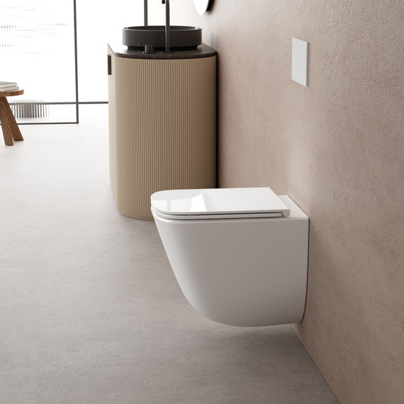 Инсталляция с подвесным унитазом комплект: Abber AC0105 с подвесным унитазом Rechteck AC1220TC с крышкой микролифт, кнопка смыва AC0120 хром глянцевый (система смыва Торнадо) фото 4