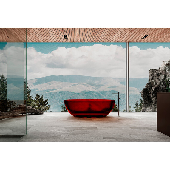 Ванна прозрачная Abber Kristall 170x78 см AT9703Rubin, красный фото 6