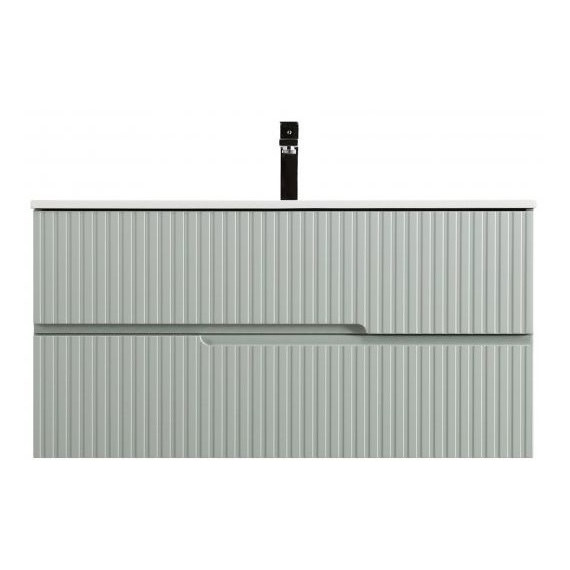 Тумба подвесная с раковиной-столешницей Cezares DUET-N-1000-2C-SO-VPR-P 100 см (раковина CZR-8095-100) зелёный жемчужный фото 