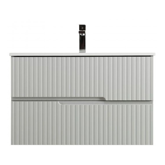 Тумба подвесная с раковиной Cezares DUET-N-800-2C-SO-GPR-P 80 см (раковина CZR-8095-80) серый жемчужный фото 