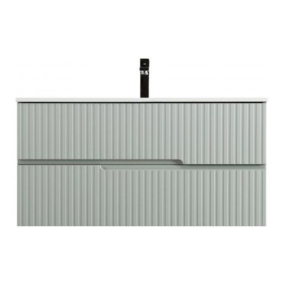 Тумба подвесная с раковиной Cezares DUET-N-800-2C-SO-VPR-P 80 см (раковина CZR-8073-80) зелёный жемчужный фото 