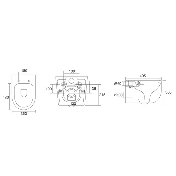 Унитаз-биде подвесной безободковый ABBER Bequem AC1104TNS с тонкой крышкой микролифт (система смыва Торнадо) фото 16