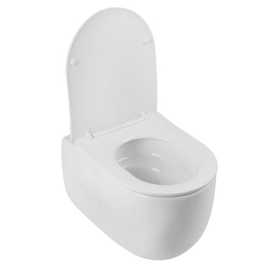 Унитаз подвесной безободковый Abber Bequem AC1104TN с тонкой крышкой микролифт (система смыва Торнадо) фото 2