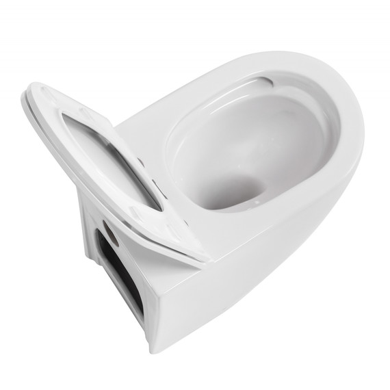 Унитаз приставной безободковый Abber Bequem AC1111T с тонкой крышкой микролифт (система смыва Торнадо) фото 8