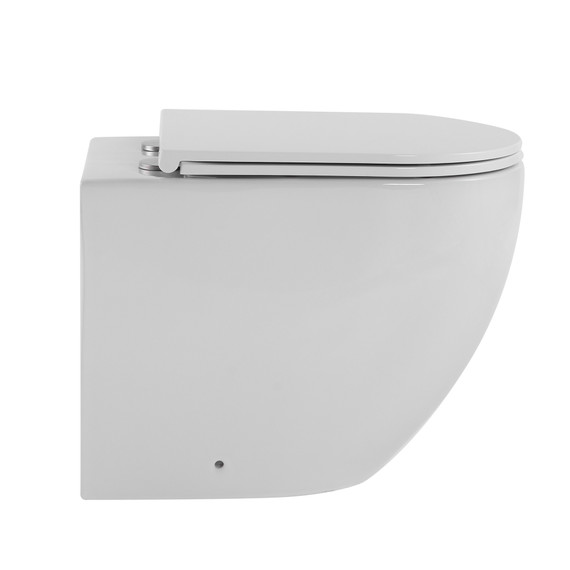 Унитаз приставной безободковый Abber Bequem AC1111T с тонкой крышкой микролифт (система смыва Торнадо) фото 3