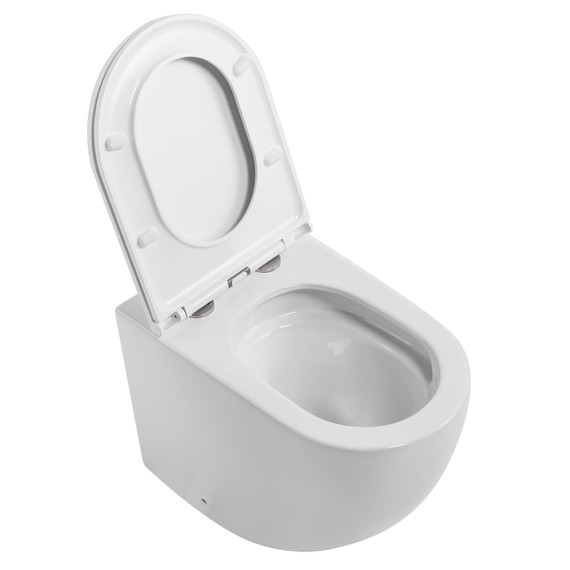 Унитаз приставной безободковый Abber Bequem AC1111T с тонкой крышкой микролифт (система смыва Торнадо) фото 6