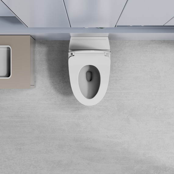 Унитаз приставной импульсный Abber Bequem AC1125P с тонкой крышкой микролифт (выпуск горизонтальный) фото 6