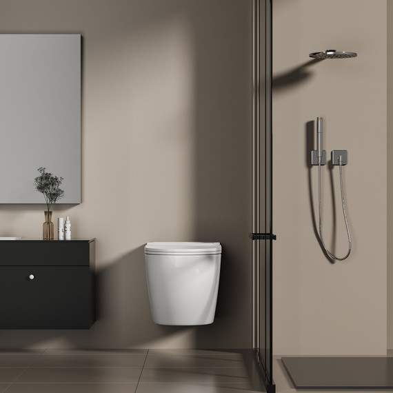 Унитаз подвесной импульсный Abber Bequem AC1126P с тонкой крышкой микролифт фото 4