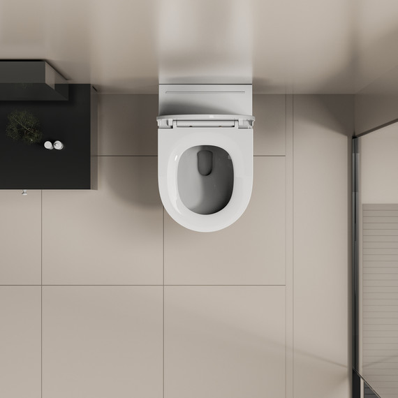 Унитаз подвесной импульсный Abber Bequem AC1126P с тонкой крышкой микролифт фото 6