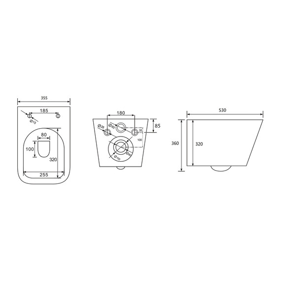 Унитаз подвесной безободковый Abber Rechteck AC1201MG с тонкой крышкой микролифт, серый матовый фото 22