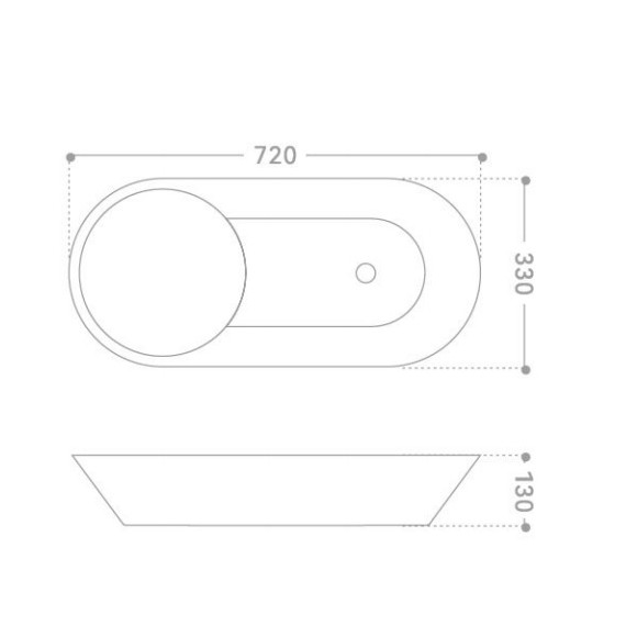 Раковина-чаша Abber Bequem 72 см AC2120 фото 7
