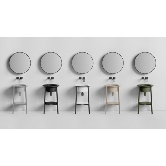 Раковина с консолью Abber Bequem 50 см AC2130MB, чёрный матовый фото 6