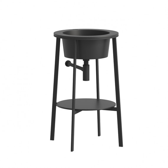 Раковина с консолью Abber Bequem 50 см AC2130MB, чёрный матовый фото 2