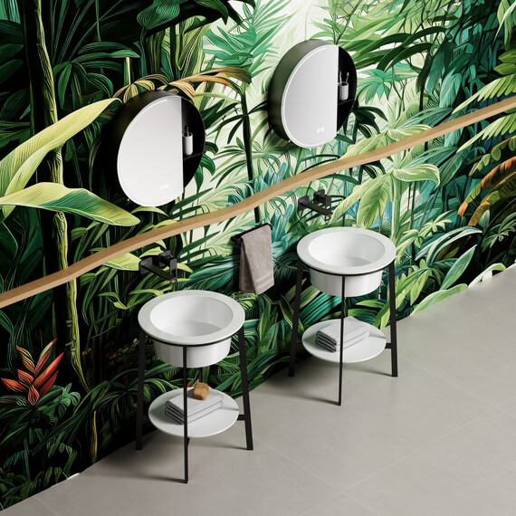 Раковина с консолью Abber Bequem 50 см AC2130MW, белый матовый фото 7