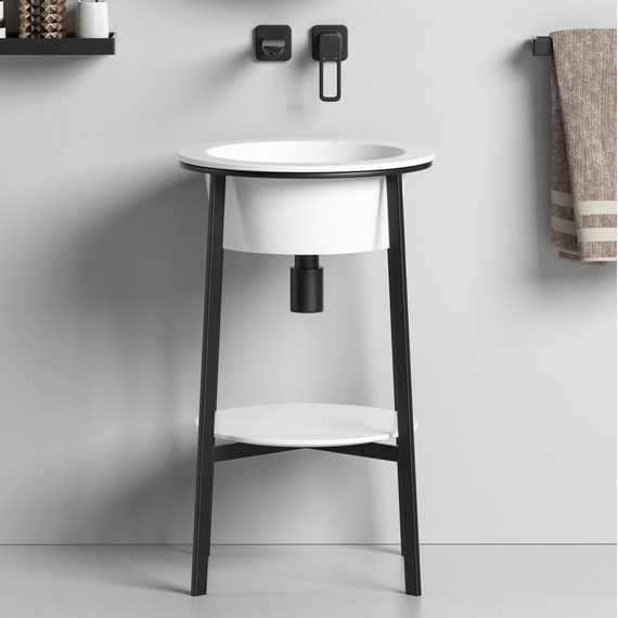 Раковина с консолью Abber Bequem 50 см AC2130MW, белый матовый фото 4