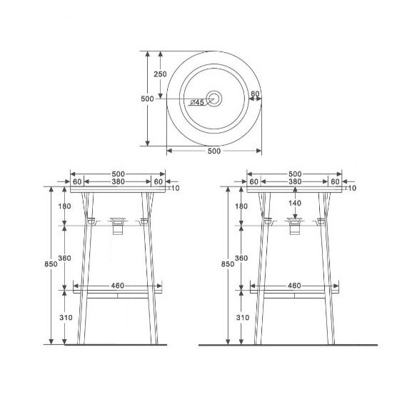Раковина с консолью Abber Bequem 50 см AC2130 фото 8