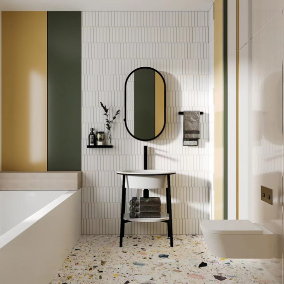 Раковина с консолью Abber Bequem 70 см AC2131MW, белый матовый фото 5