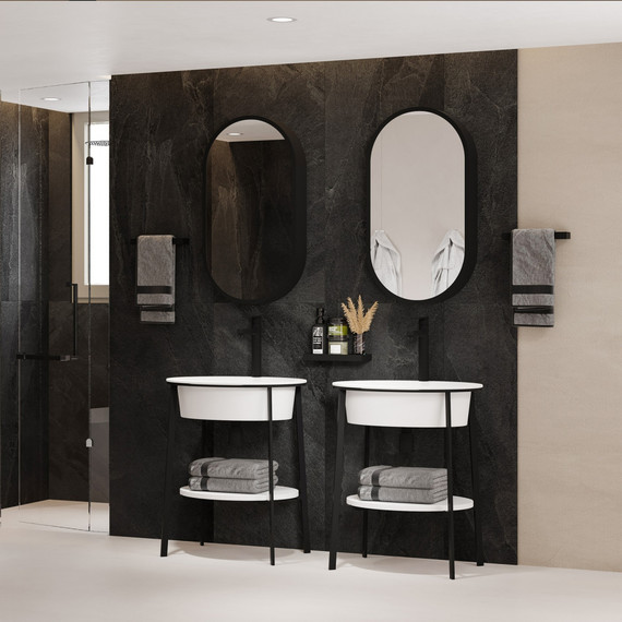 Раковина с консолью Abber Bequem 70 см AC2131MW, белый матовый фото 6