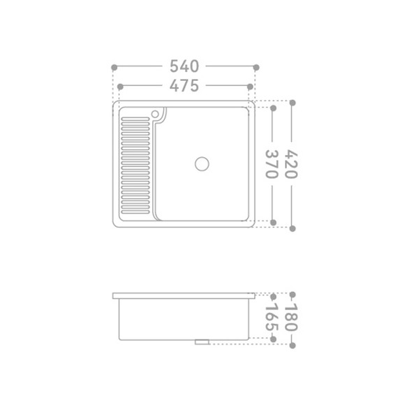 Раковина над стиральной машиной ABBER Rechteck 54 см AC2225L фото 5