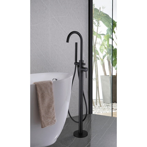 Смеситель для ванны Abber Wasser Kreis AF8115BN (со скрытой частью) чёрный матовый фото 2