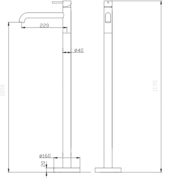 Смеситель для раковины напольный Abber Wasser Kreis AF8140NG (со скрытой частью) никель фото 6