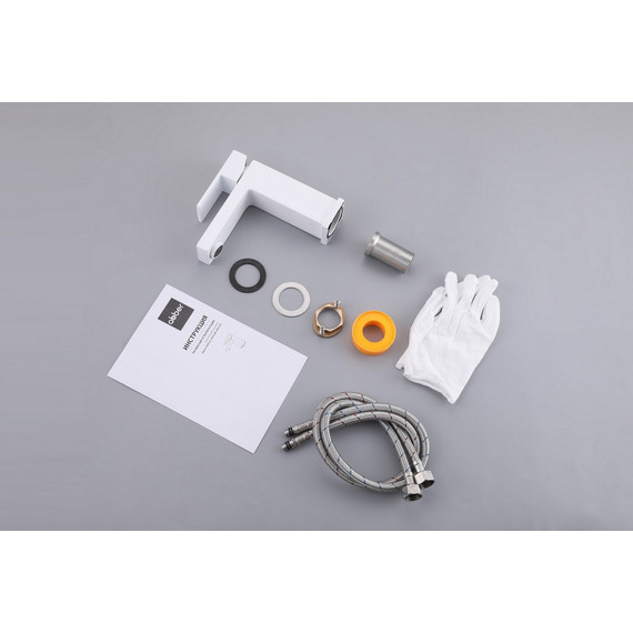 Смеситель для раковины Abber Daheim AF8210W, белый матовый фото 3