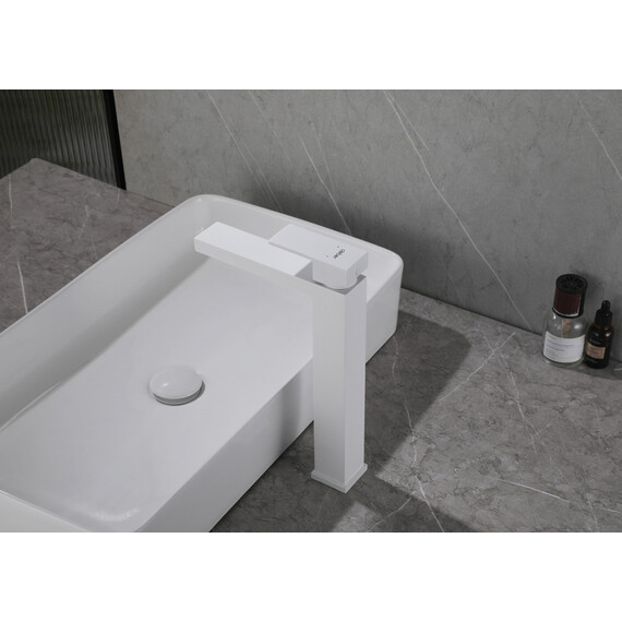 Смеситель для раковины высокий Abber Daheim AF8211W, белый матовый фото 4