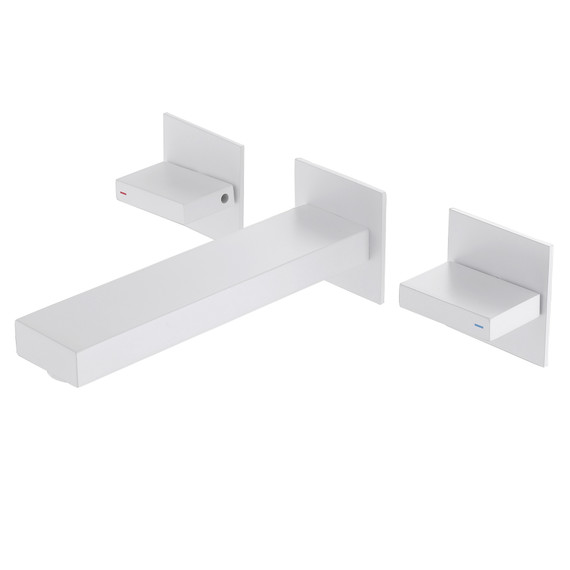 Смеситель для раковины настенный Abber Daheim AF82122W (со скрытой частью) белый матовый фото 