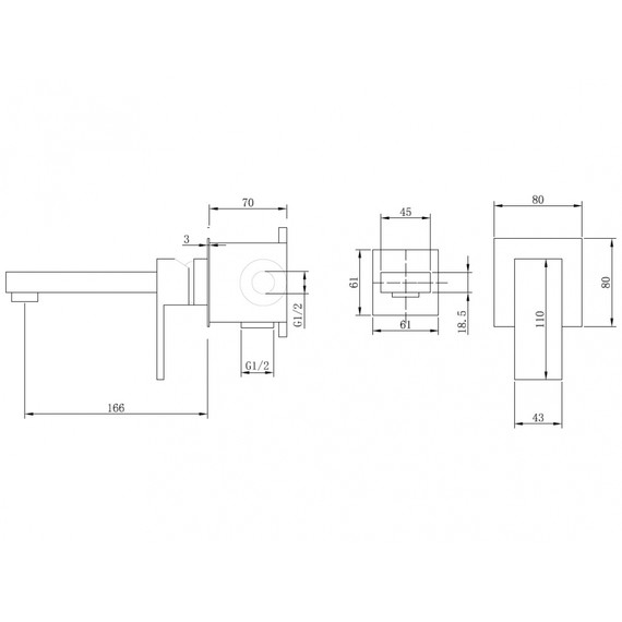 Смеситель для раковины настенный Abber Daheim AF8212SP (со скрытой частью) сатин фото 3