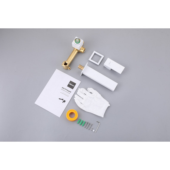 Смеситель для раковины настенный Abber Daheim AF8212W (со скрытой частью) белый матовый фото 3