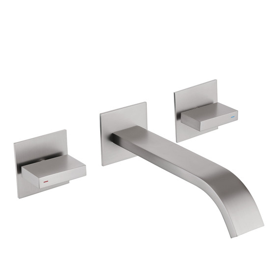 Смеситель для раковины настенный Abber Wasserfall AF8612SP (со скрытой частью) сатин фото 