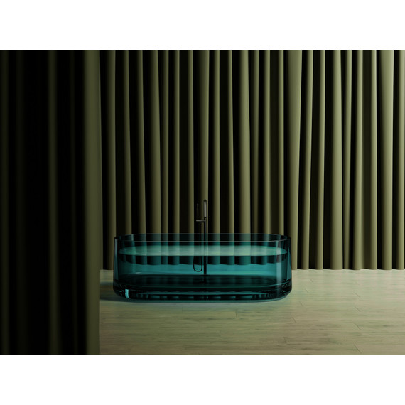 Ванна прозрачная Abber Kristall 170x75 см AT9708Aquamarin, бирюзовый фото 2