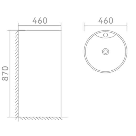 Раковина напольная Abber Bequem 46 см AC2132 фото 4