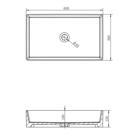 Раковина-чаша Abber Rechteck 60 см AC2220MW, белая матовая фото 6