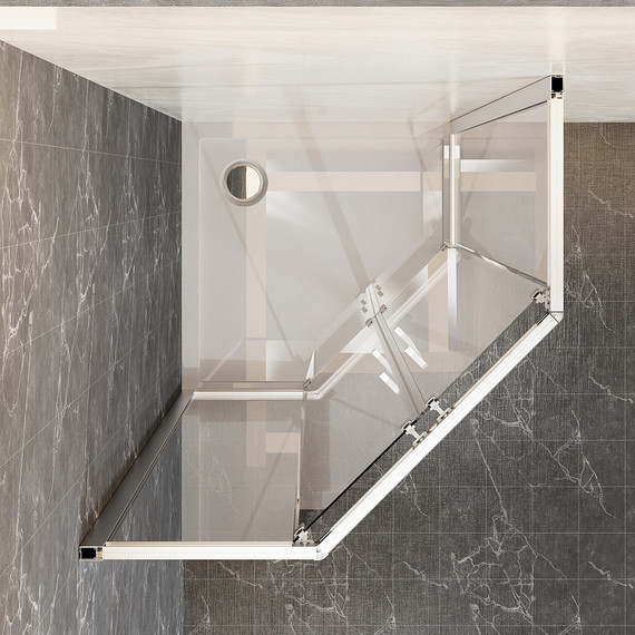 Душевое ограждение Azario OSAKA 100х100 см AZ-092K2-100-BGL-CL, золото брашированное/прозрачное фото 5