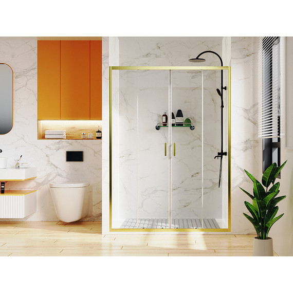 Душевая дверь Azario Tokyo 170 см AZ-362K2-170-BGL-CL, золото брашированное/прозрачное фото 7